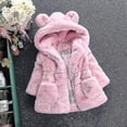 thumbnail image 2 of Chaqueta de forro polar con capucha de piel sintética mullida para niña y niño, ropa de abrigo cálida para invierno_x_y, 2 of 4