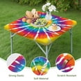 thumbnail image 4 of Colorful Rainbow Tie Dye Spiral Pattern Square Fitted Tablecloth with Elastic Edge,Square Table Cover,Washable Elastic Table Cover for Home Kitchen Party Decor 36"x36", 4 of 6