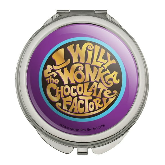 Willy Wonka and the Chocolate Factory Logo Compact Travel Purse Handbag Makeup Mirror
