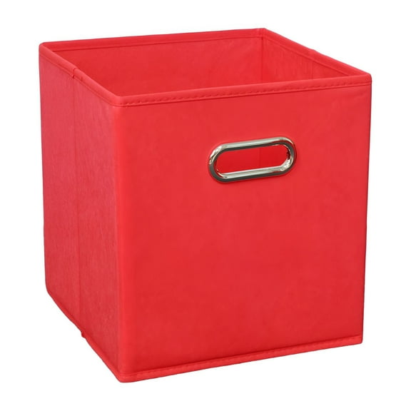 AUQ Fabric Storage Bins,13 inch Cube Storage Bins,Non-Woven Fabrics Cubes Storage Bins,Red