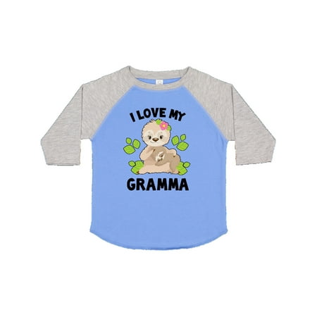 

Inktastic Cute Sloth I Love My Gramma with Green Leaves Gift Toddler Boy or Toddler Girl T-Shirt