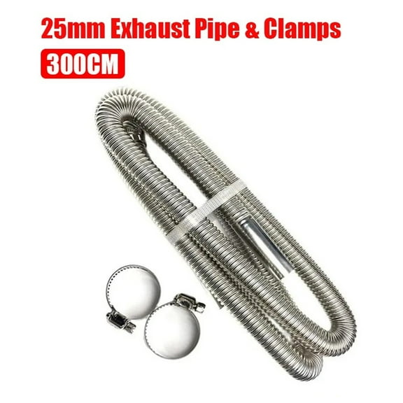 300Cm Stainless Steel Exhaust Pipe With 25Mm Diameter Clamps For Diesel Heater