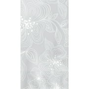 Club Pack of 192 Urban Floral Silver Linear Premium 3-Ply Disposable Guest Napkins 7.75"