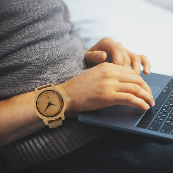 MLINS Bamboo Watch Clocks/ Watches Wrist Watch Watches Gift for Men Man