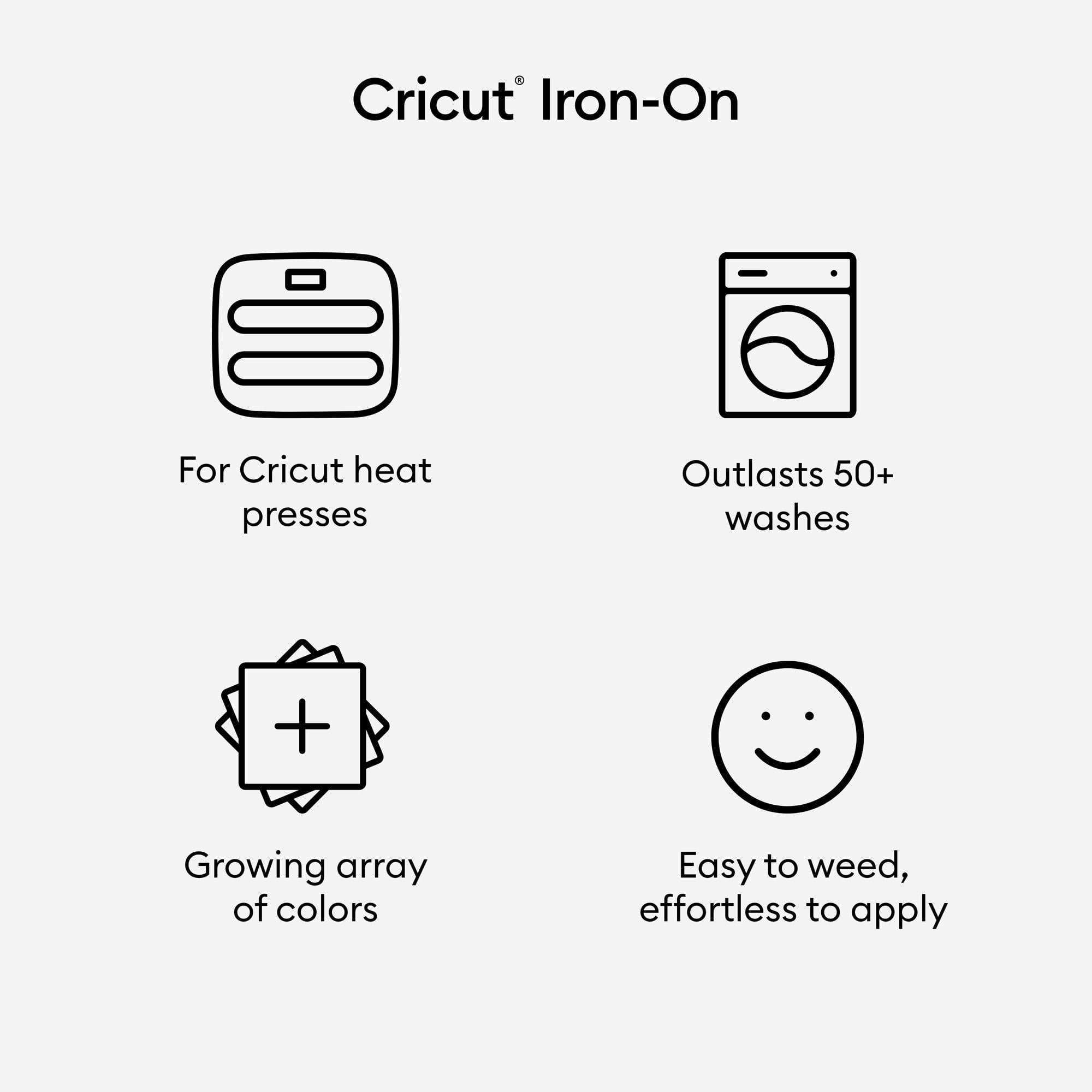 2007695 - Cricut Everyday Iron-On 30x60cm (Silver). - Showspace