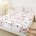 thumbnail image 3 of Castle Fairy Child Kids Teens Kawaii White Bear Twin Sheet Sets 3pcs,Cartoon Animal Polar Bear Twin Fitted Sheet Microfiber,Pink White Breathable Flat Sheet,Ultra Soft Home Decor, 3 of 7