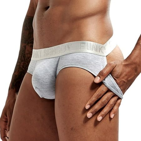 

Panties For Men Tripod Underwear Color Solid Sports Double Low Briefs Waist Underwear Mens Underwear