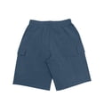 thumbnail image 7 of Mens Linen Cargo Shorts Solid Color Loose Fit Drawstring Elastic Waist Cargo Pockets Beach Shorts with Pockets, Size S-3XL, 7 of 7