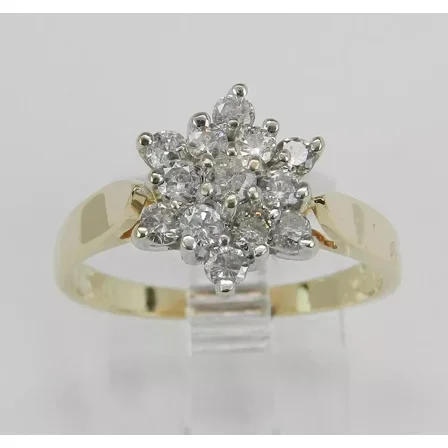 1.5Ct Round Cut Lab Created Diamond Women's Flower Cluster Ring 14K Yellow Gold Plated