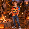 thumbnail image 2 of Aideaone Boys Girls Halloween Tie Dye Shirt Hippies Senior Tees T Shirts for Kids 4-14 Years, 2 of 6