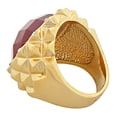 thumbnail image 2 of Stainless Steel Yellow Gold-Tone Red White CZ Large Statement Cocktail Ring, 2 of 2