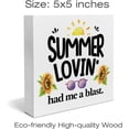 thumbnail image 3 of Zomyto 5"x5" Summer Loving Wood Box Sign Desk Decor Summer Vacation Wood Block Sign Decor for Home Cabin Beach House Shelf Wall, 3 of 7