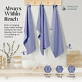 thumbnail image 4 of HEIRLOOM COMFORT Indigo Blue Honeycomb Kitchen Towels 3 Pack, 16x26 Inch, 100% Cotton, Quick Dry, Soft & Absorbent Dish Towels for Cleaning, Wiping, Kitchen Chores & Restaurant or Catering Use, 4 of 6