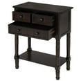 thumbnail image 3 of Slim Antique Entry Console Table with Drawers & Bottom Open Shelf, Solid Wood Sofa Couch Table for Entryway Hallway Living Room (Espresso), 3 of 8