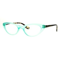 Womens Retro Design Narrow Cat Eye Plastic Reading Glasses Green 1.0