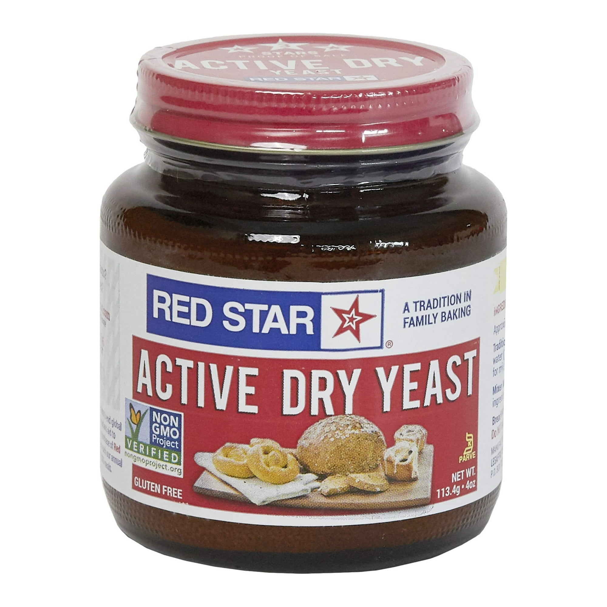 (6 pack) Red Star Active Dry Yeast, 4 oz (113.4 g) Multi-Use Jar, Baking and Breadmaking Essential