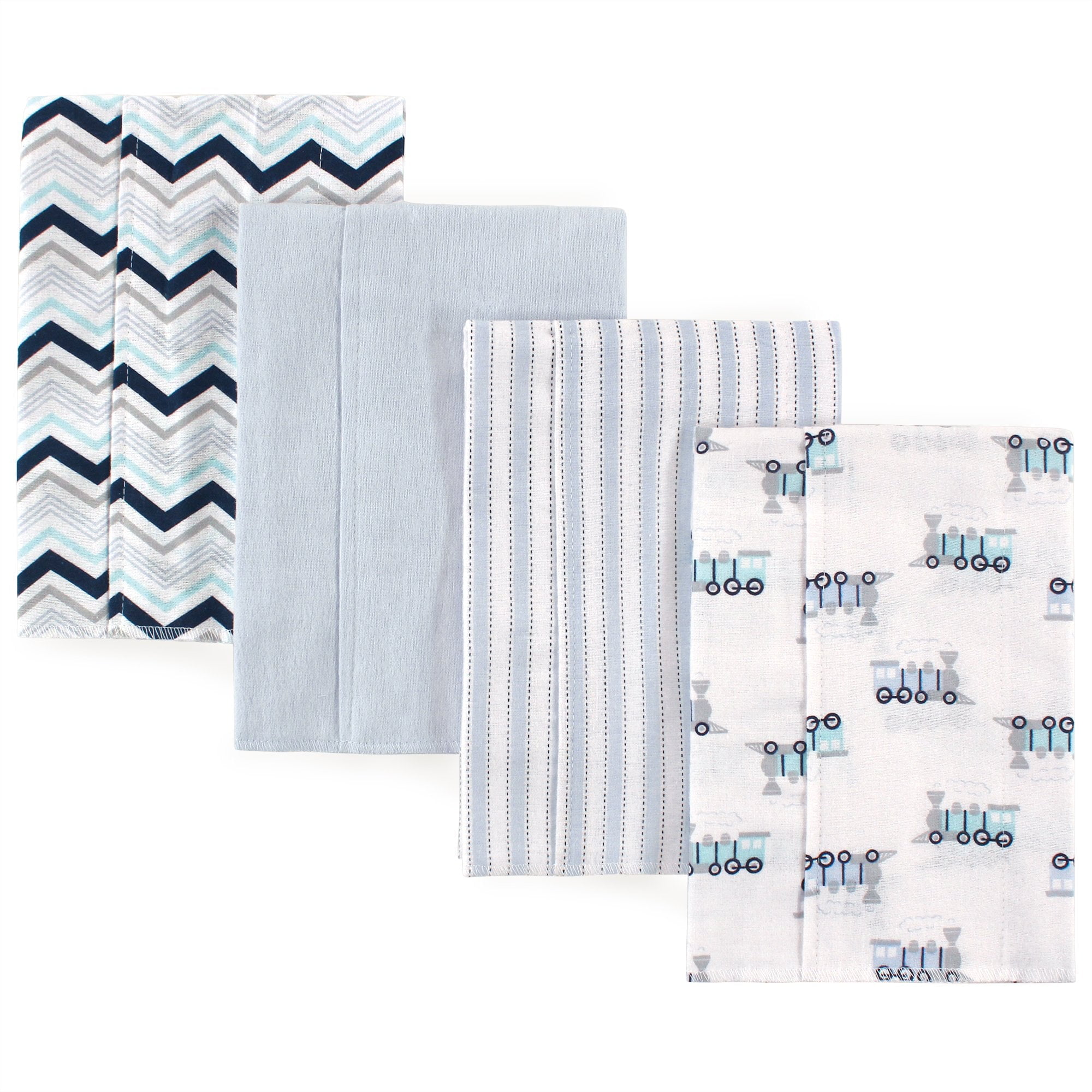 Luvable Friends Baby Girl Cotton Flannel Burp Cloths 4pk, Rainbow, One Size