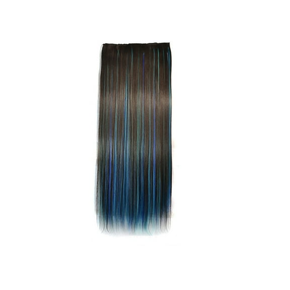 Happydeer Mixed Color Clip in Straight Long Hair Extension Cosplay Party Women Hairpiece