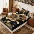 thumbnail image 5 of Manfei Vintage Floral Leaves Twin Sheets 3pcs,Minimalist Stripes Bedding,1 Flat Sheet,1 Fitted Sheet and 1 Pillowcase, 5 of 6