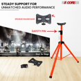thumbnail image 5 of 5 Core Speaker Stand Tripod Floor Adjustable Up to 48 Inch DJ Studio Monitor Stands Pole Mount Pair ORANGE, 5 of 10
