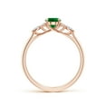 thumbnail image 2 of ANGARA Lab Grown Oval Emerald Side Stone Engagement Ring with Diamonds for Women in 14K Rose Gold (Size-7x5mm) | May Birthstone, Birthday, Anniversary, Jewelry Gift for Women | Lab-Grown Emerald Ring, 2 of 8