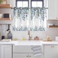 thumbnail image 2 of Green Blue Eucalyptus Leaves Kitchen Curtains Short 45 Inch Length, Summer Botanical Weeping Grommet Top Bedroom Living Room Curtains, Light Filtering Cafe Curtain Drapes 2 Panels Set 84''x45'', 2 of 9