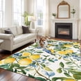 thumbnail image 3 of Lemon Bird Large Area Rugs for Bedroom Living Room, Soft Non Slip Carpet Bedside Rug, Watercolor Yellow Green Foliage Flower Leaf Rectangular Floor Cover Kitchen Accent Rug 6'x9' for Office, 3 of 9