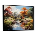thumbnail image 2 of Designart "Green Bridge expressionist Crossing An" Architecture Floater Framed Wall Art Print, 2 of 7