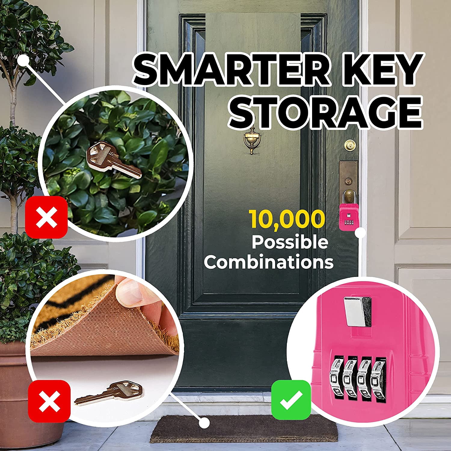 Lion Locks 1500 Key Storage Realtor Lock Box with Set-Your-Own Combination, (6 Pack , Pink)