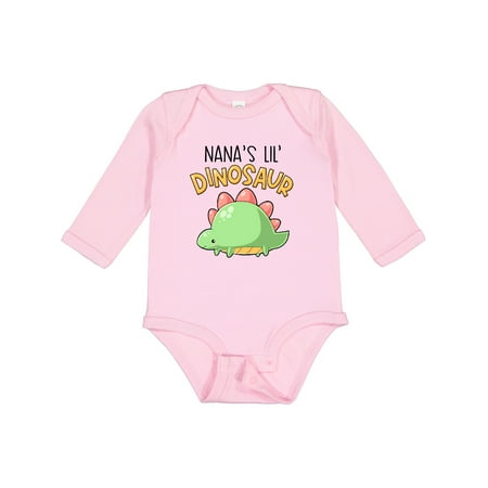 

Inktastic Nana s Lil Dinosaur with Cute Stegosaurus Gift Baby Boy or Baby Girl Long Sleeve Bodysuit