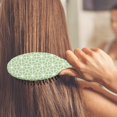 thumbnail image 3 of Hair Brush Green Geometry Cushion Base Hair Brushes Touch Paddle Double Sided Pattern Oval Hairbrush, 3 of 7