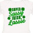 thumbnail image 4 of Inktastic Super Sassy Irish Lassy with Green 4 Leaf Clovers Boys or Girls Long Sleeve Baby Bodysuit, 4 of 5