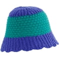 thumbnail image 6 of CoCopeaunts Womens Bucket Hats Knit Splicing Color Autumn Winter Hat Warm Fashion Visors Foldable Basin Hat for Gift Ruffle Brim, 6 of 8