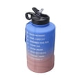 thumbnail image 3 of Billuyoard Botella de agua de gran capacidad de 2,2 l con tapa de rebote, recordatorio de escala de tiempo, taza esmerilada a prueba de fugas para deportes Teteras azul rosado Billuyoard HA006334-01, 3 of 6
