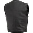 thumbnail image 2 of First Mfg Co - Lowside - Mens Motorcycle Biker Riding Black Leather Vest - 7X Large, 2 of 5