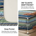 thumbnail image 4 of Flymme Bohemian Sheet Set Queen Size,4 Piece Green & Blue Floral Strip Bed Sheets for Bedroom Decor,Soft and Breathable Bedding Sets All Season, 4 of 8