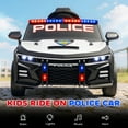 thumbnail image 3 of CoSoTower Kids Electric Ride on Police Car with Remote Control, Sirens, Flashing Lights, Music, Horn, Shock Absorbers, White, 3 of 7