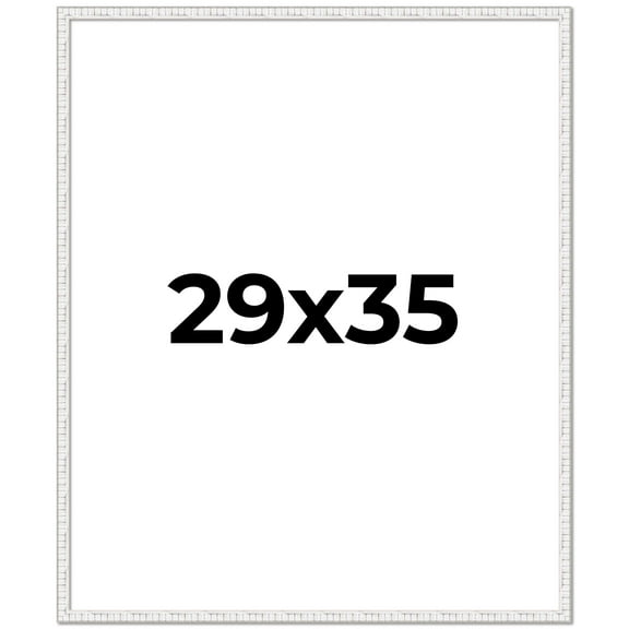29x35 Frame White Real Wood Picture Frame Width 0.75 inches | Interior Frame Depth 0.5 inches |