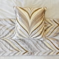 thumbnail image 2 of The HomeCentric King / Queen / Twin Ivory Luxury Twin 53"x18" Bed Runner WITH Two Pillow Cover, Bead Hand Embroidery Bed Scarf on Jacquard fabric - Clarissa Serene, 2 of 5