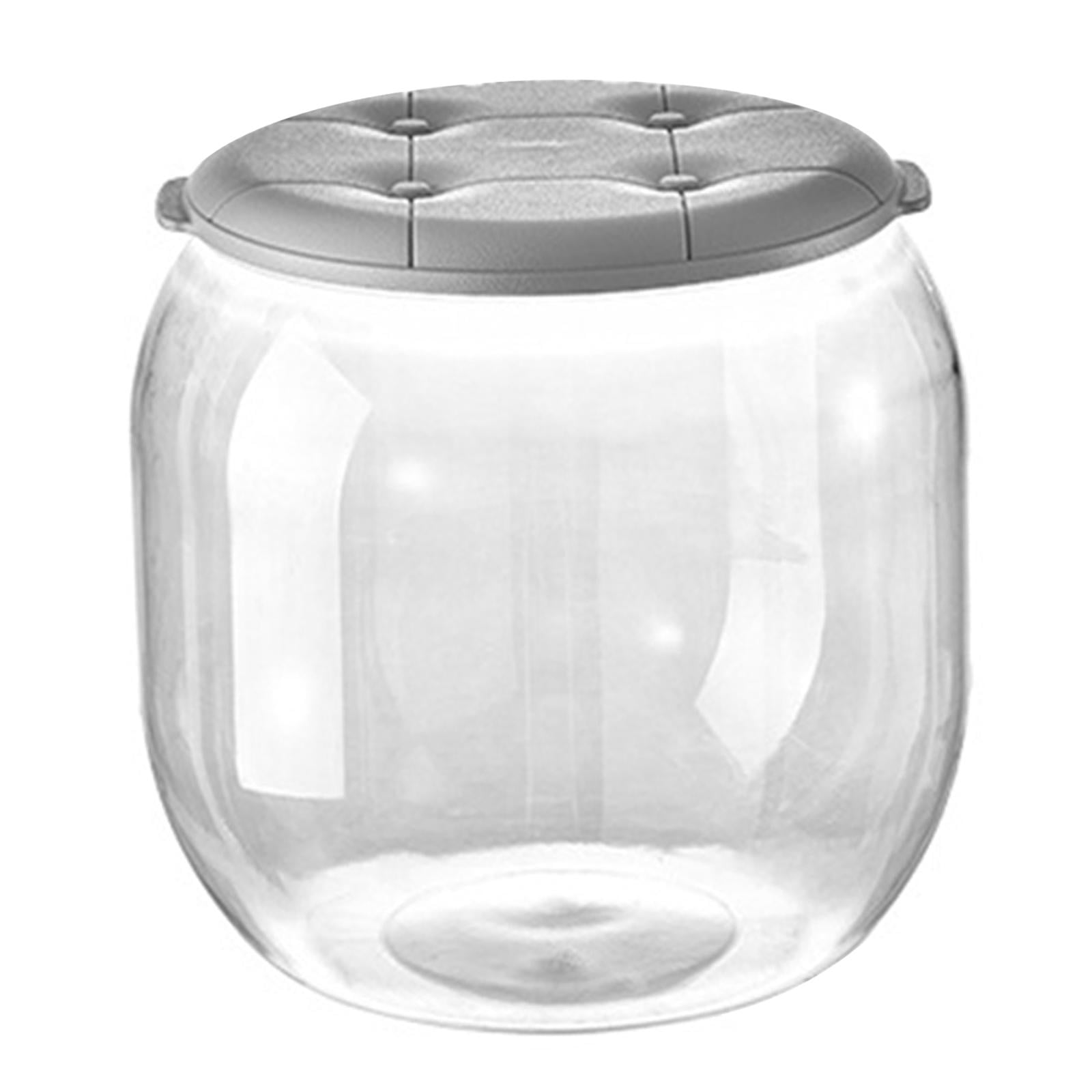 Clear Toy Storage Bucket Toy Box Chest Portable Dustproof Building Blocks Storage Box Shoe Stool for Kids Room Household Kitchen Indoor Round Gray