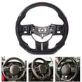thumbnail image 4 of Flat Bottom Steering Wheel, 12 O-Clock Red Ring Steering Wheel Finger Ridges Nappa Perforated Leather With Trim For Car, 4 of 8
