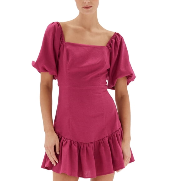 Minkpink Freshwater Ruffled Tie-Back Dress, Orchid, Large