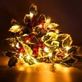 thumbnail image 2 of Christmas Berry String Garland 6.5FT Christmas Lighted Berry Holly Leaves Garland Indoor Artificial Garland Fall Christmas Decor Light Garland for Holiday Fireplace Mantel, 2 of 6