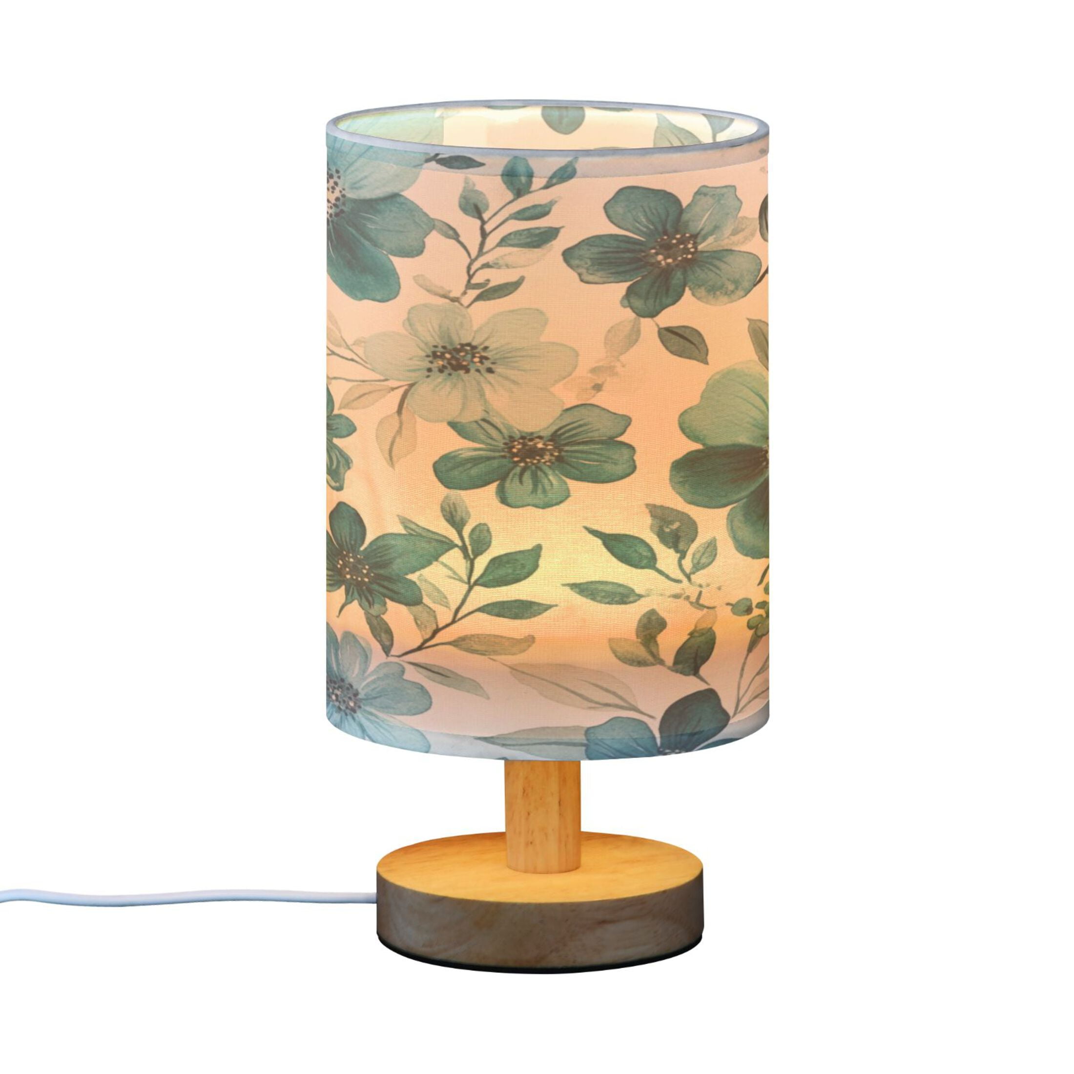 Desk Lamp Bedside Lamp 5.12x9.7In LED Lamp With USB Charging Interface For Bedroom Living Room Office Study Stylish Decoration Cartoon Turquoise Flowers