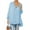 Blue, variant on Long Sleeved Women Solid Color Button Down Loose Long A-line Blouse