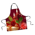 thumbnail image 1 of GUOOL Christmas Adults Chef Apron for Kitchen Festive Cooking Baking Candle Candle 1, 1 of 6