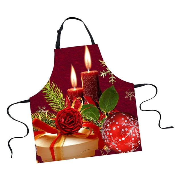 GUOOL Christmas Adults Chef Apron for Kitchen Festive Cooking Baking Candle Candle 1