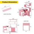 thumbnail image 5 of Advwin L-Shaped Rotating Manicure Table Nail Desk with Stool & Electric Downdraft Vent, Pink, 5 of 9