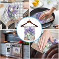 thumbnail image 3 of Purple Lavender Kitchen Towels Set of 2, Water Absorbent Dish Towel, Spring Butterfly Daisy Watercolor Gray Decorative Hand Towels - Quick Drying Cloth for Cooking Baking, 18x28 Inch, 3 of 8