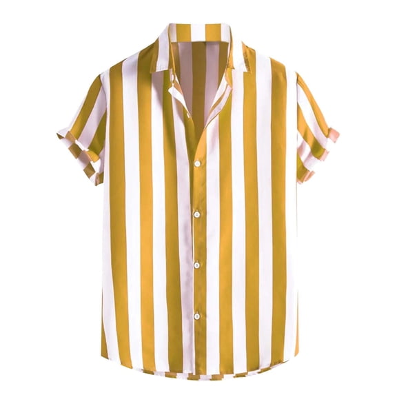 Enridrech Casual Stylish Mens Shirt Short Sleeve Tops for Men Lightweight Button down Striped Shirts Summer Beach Clothes